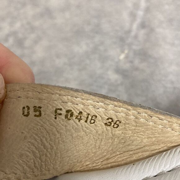 Celine Paris Low Wedge Slide Sandal With Crisscross Straps in White Leather. - Picture 6 of 11